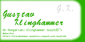 gusztav klinghammer business card